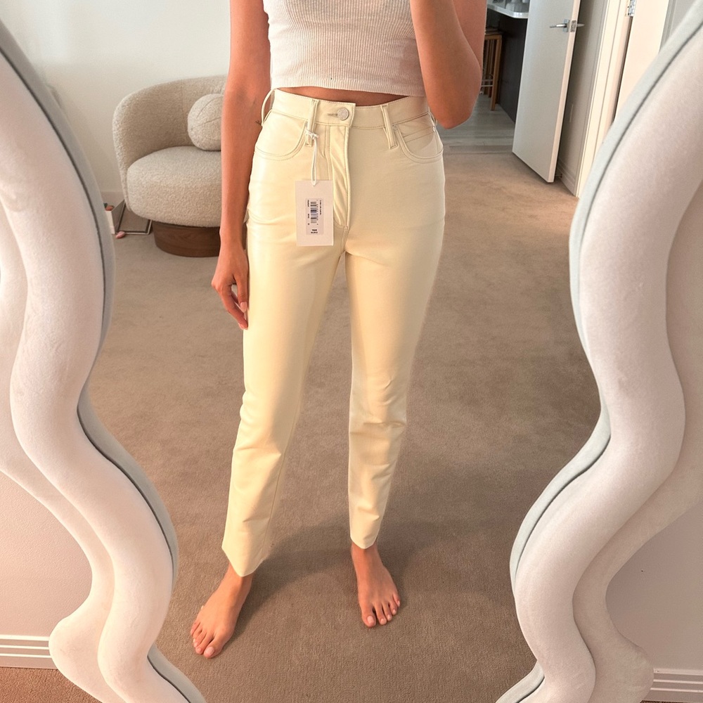 FRAME Recycled Leather Pant White Size 25